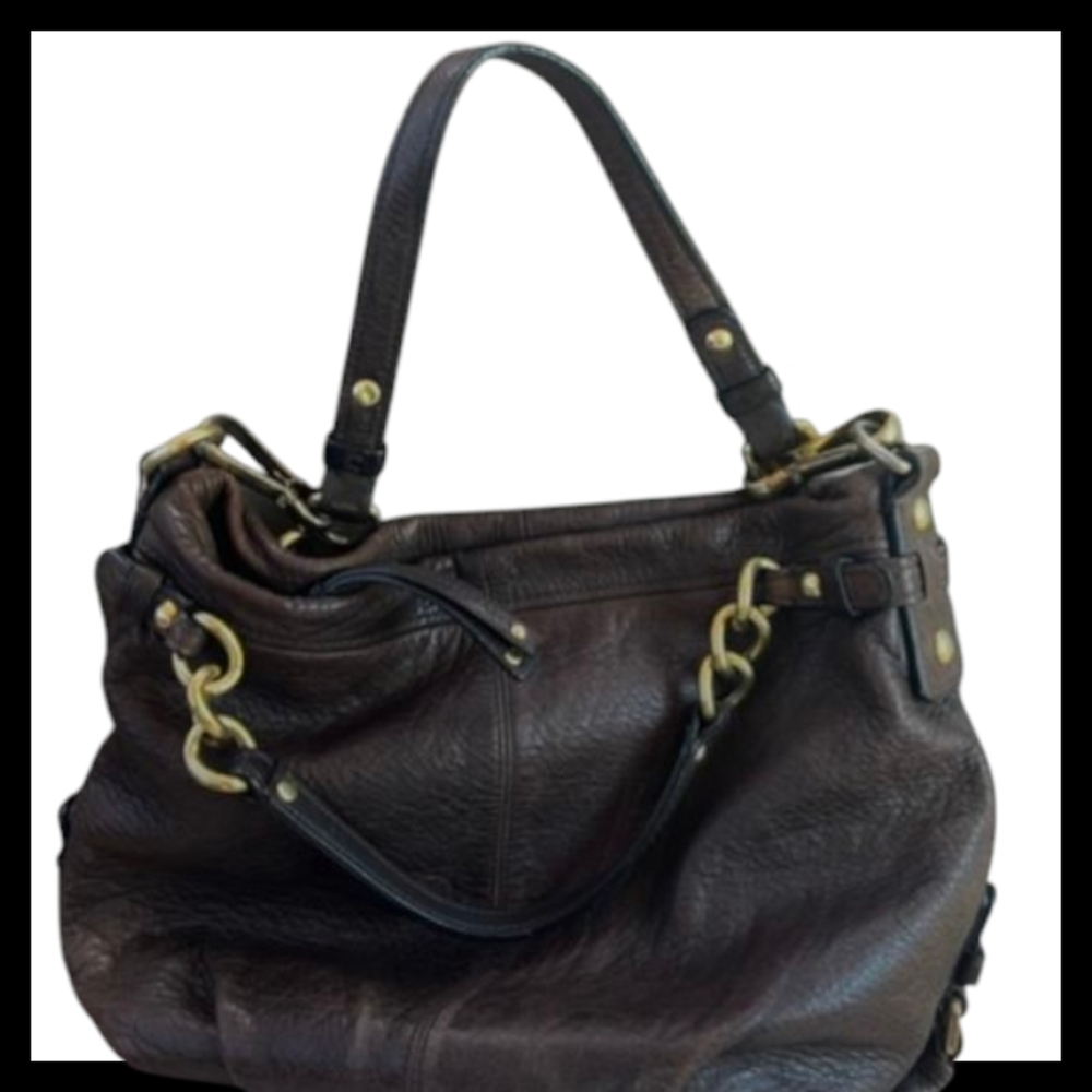 SOLD ⭐Vintage Coach Dark Brown Leather Shoulder Bag with Gold Hardware